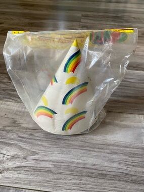 New 1990s Party Hats Rainbow 4 Total Vintage Birthday Fashion Art Made in USA